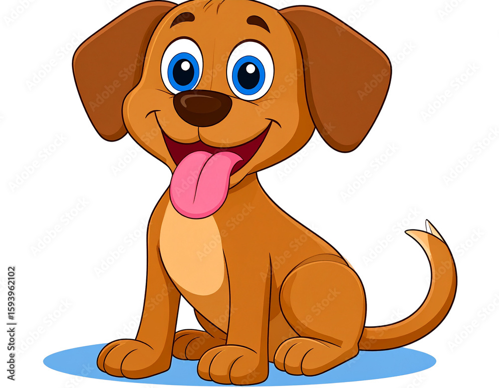 Obraz premium Happy Dog with Tongue Out