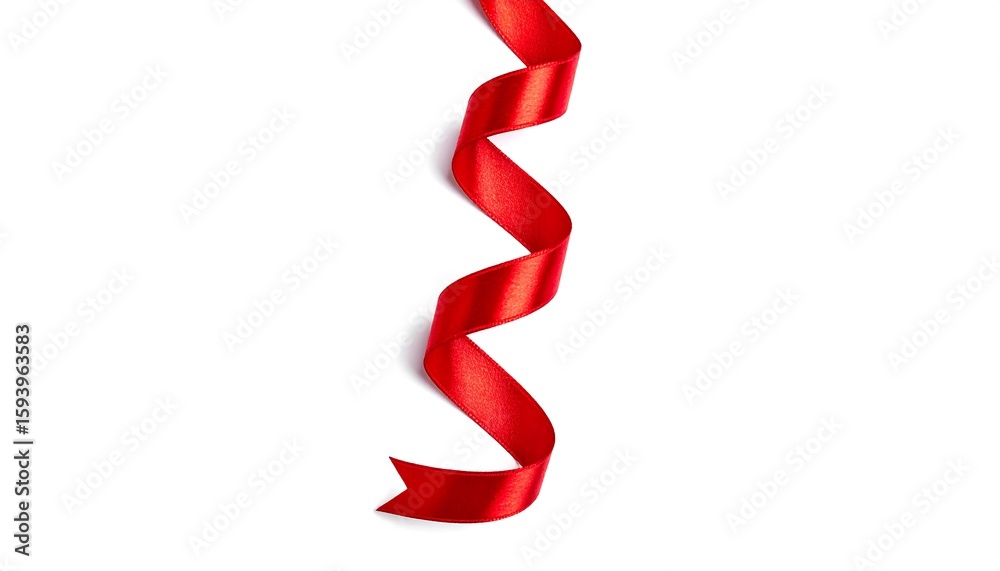 Red ribbon, decorative, spiral Red ribbon, decorative, spiral