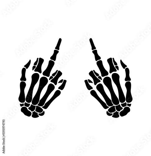Skeleton middle finger gesture icon