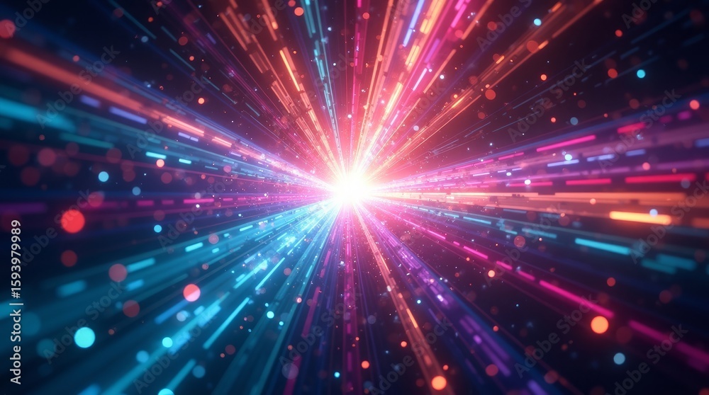 Obraz premium Abstract Pink Blue Light Rays Burst Background image 1