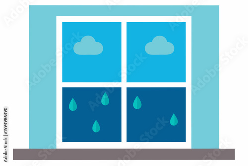 Water Droplets on Glass During Rainy Day