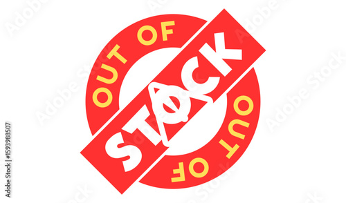 Out of Stock Red Cross Icon for Ecommerce Websites and Inventory Tracking Systems