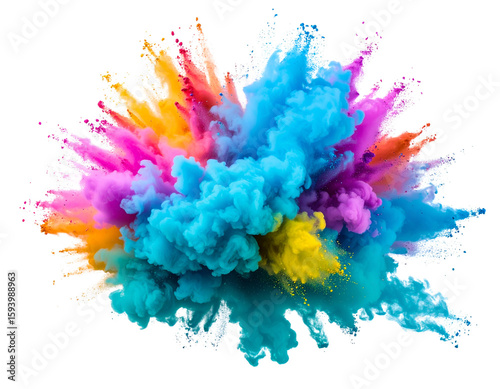 Colorful Smoke Bomb Explosion from Ground 