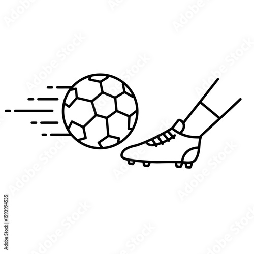 Soccer Kick: Minimalist Line Art Illustration