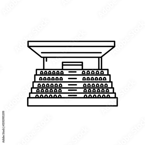 Stage Icon: Minimalist Outline Drawing of a Performance Venue