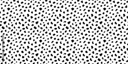 Cheetah seamless pattern. Small polka dot print. Abstract leopard background. Black white animal texture. Irregular spots, organic strokes, doodles, tiny circles. Hand-drawn squiggle shapes textile bg
