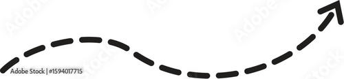 Curved dashed arrow pointing upward, ideal for process flow, infographics, or business direction concepts.