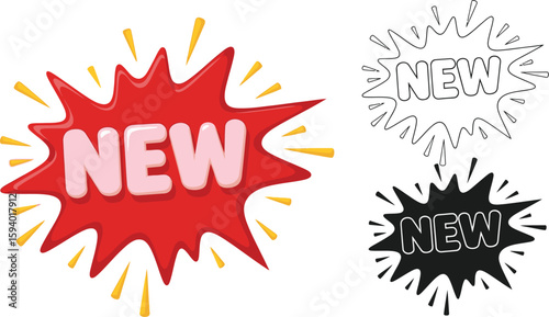 New arrival banner vector illustration, new product tag, new sale promotion, new offer sticker design
