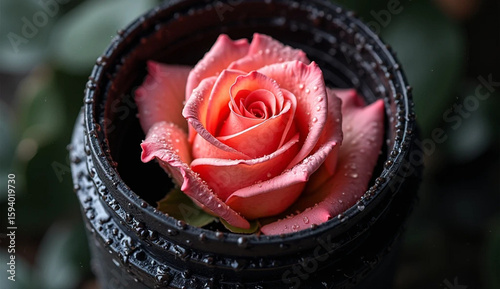 red rose on black background