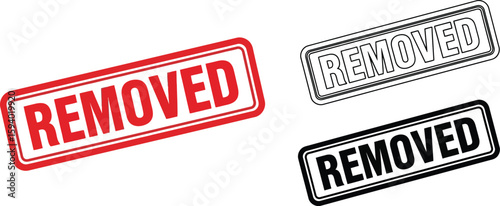 Download removed stamp vector graphic design element illustration with red and black color scheme 100