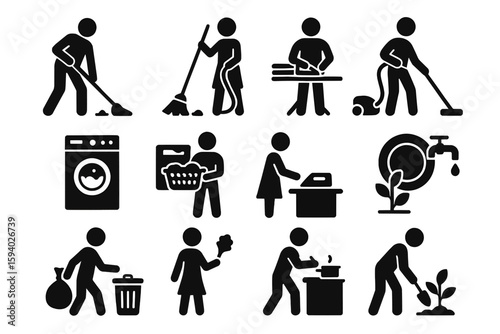 Household Chores, Chores, Housework, Cleaning, Tidying Up, Organizing, Decluttering, Dusting, Vacuuming, Sweeping, Mopping, Washing Dishes, Doing Laundry, Folding Clothes, Ironing, Making the Bed