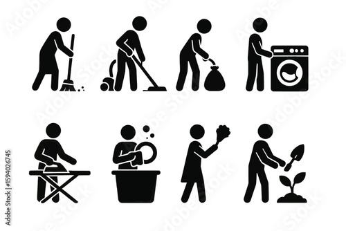 Household Chores, Chores, Housework, Cleaning, Tidying Up, Organizing, Decluttering, Dusting, Vacuuming, Sweeping, Mopping, Washing Dishes, Doing Laundry, Folding Clothes, Ironing, Making the Bed