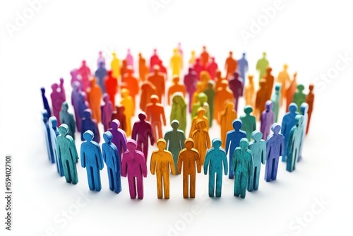 Abstract people icons grouped as community on white background