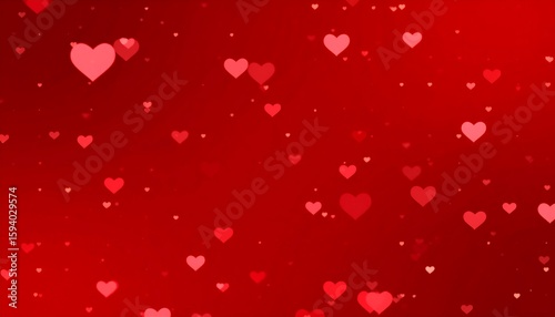 Red hearts floating on a gradient background