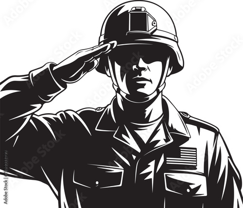 Vintage Army Salute – Retro Military Portrait


