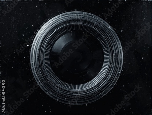 Futuristic Circular Interface in Space