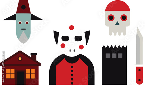 horror film inspired halloween vector elements