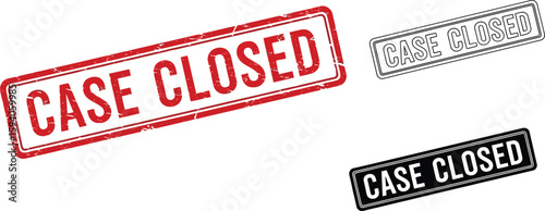 Case closed stamp vector illustration for business solution and legal process concept design element