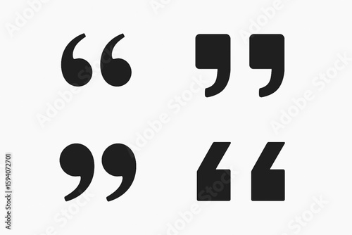 Quotation marks. Round icons with color gradients