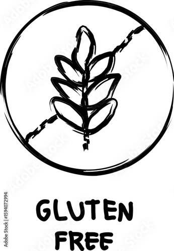 gluten free icon in doodle style