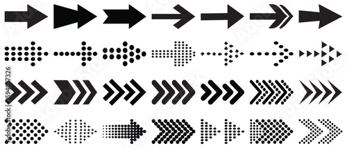Arrow icon set, arrow cursor collection, different arrow signs, black arrows icons, Stock Vector.
