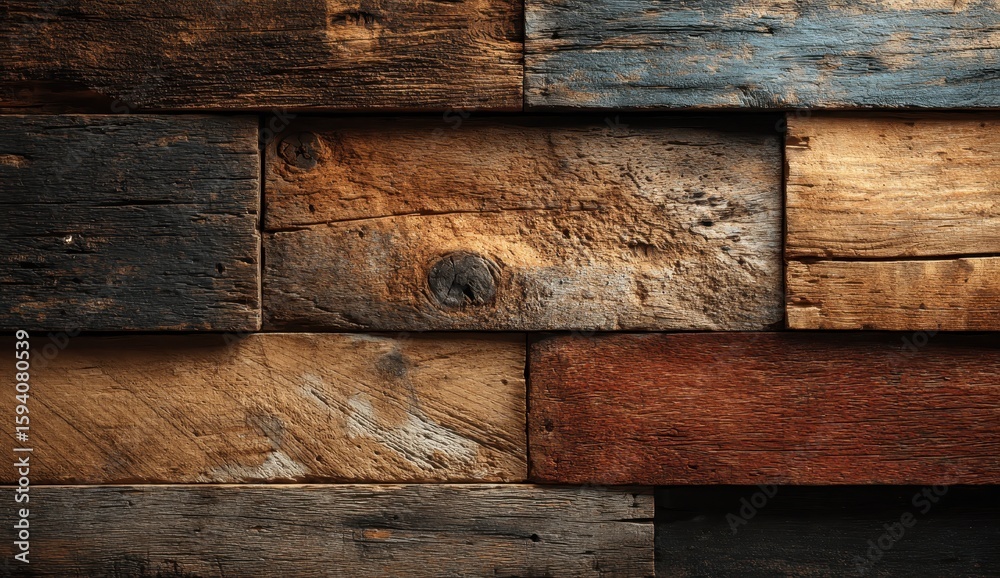 Fototapeta premium Rustic Wood Texture Background with Weathered Planks