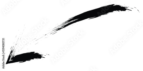 One red drawn arrow isolated on white .