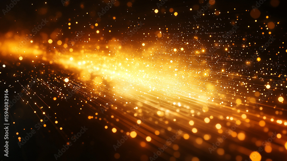 Fototapeta premium yellow glowing arrows Abstract futuristic design featuring and light streaks symbolizing speed, direction, and digital flow on a sleek background. The dynamic composition evokes concepts of technology