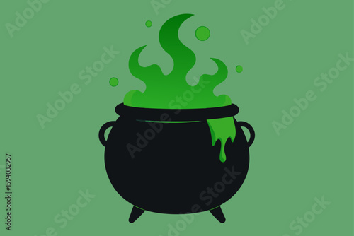 Spooky cactus with bats and pumpkins Halloween desert scene vector illustration