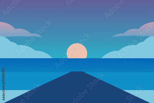 Serene Horizon Where Sea Meets Sky