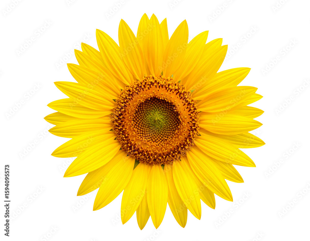 Fototapeta premium Sunflower Head with Bright Yellow Petals 