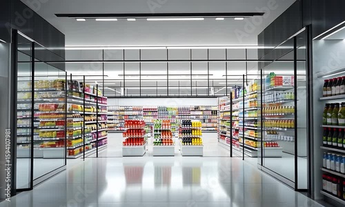 Modern Grocery Store Interior