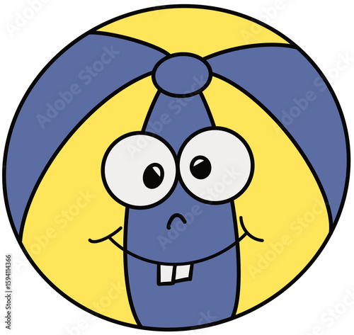 Cute Volleyball cartoon monster illustration hand drawing 