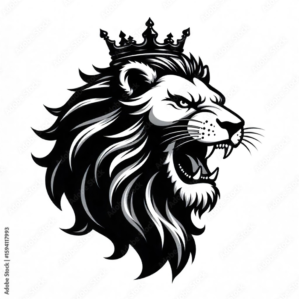 Obraz premium lion head mascot illustration