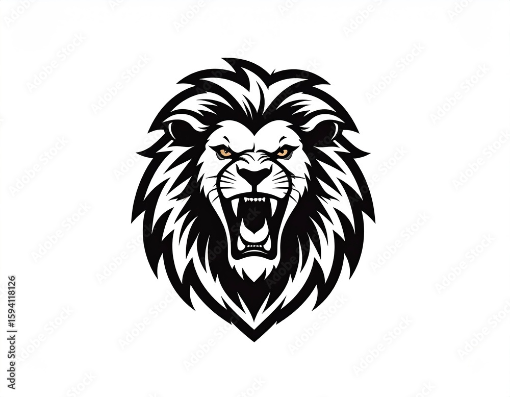 Obraz premium lion head vector simple logo