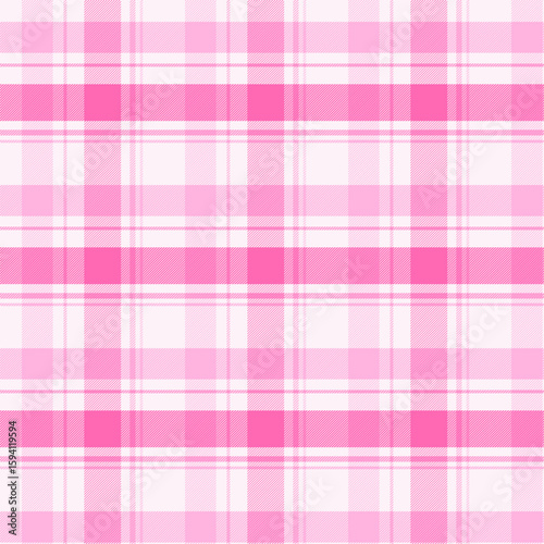 Pink plaid pattern with twill weave .Tartan check seamless pattern.Vector illustration geometric background for fabric and prints.