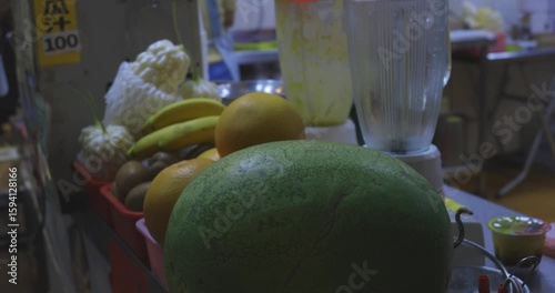 Fresh fruits at Ningxia night market in Taipei handheld shot
