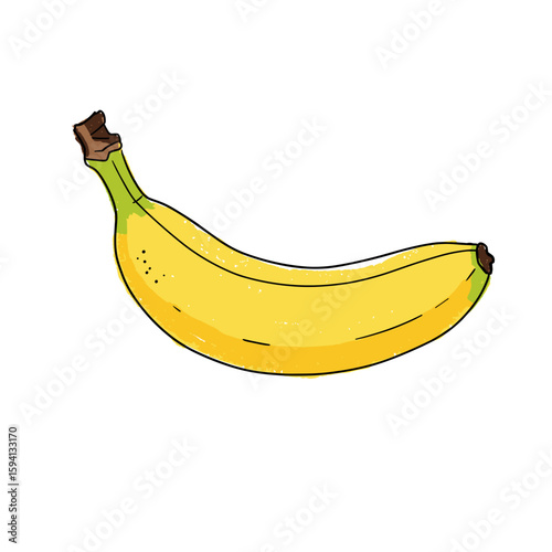 Ripe yellow banana on white background  