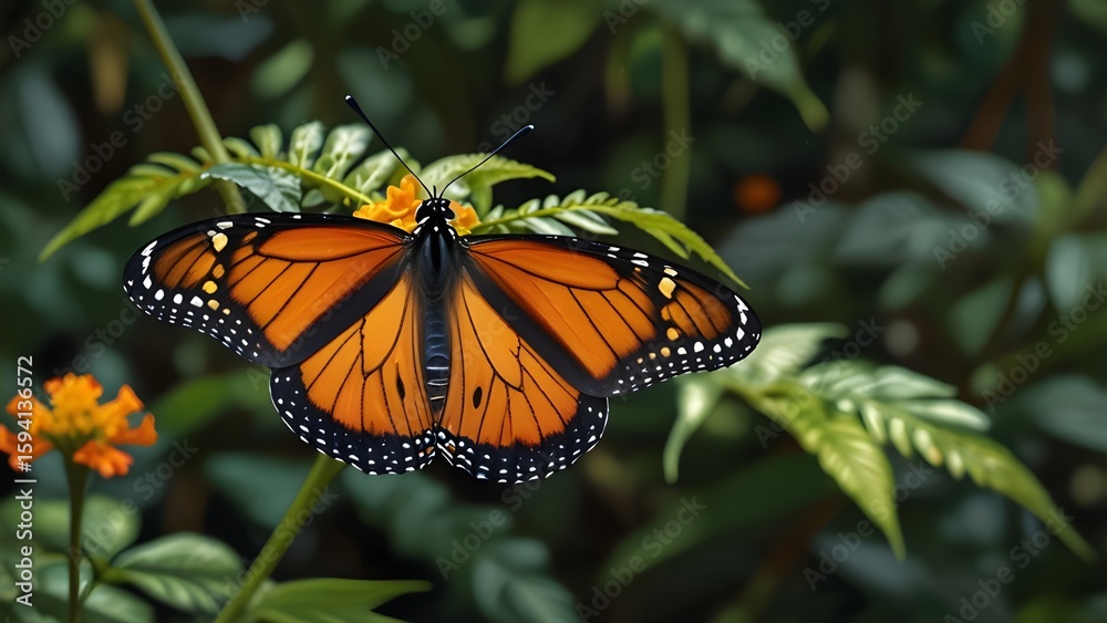 Fototapeta premium butterfly on flower