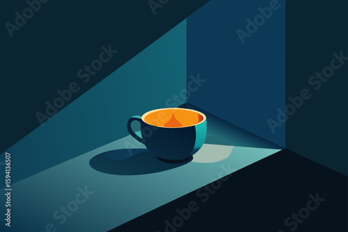 cup of coffee on a black background