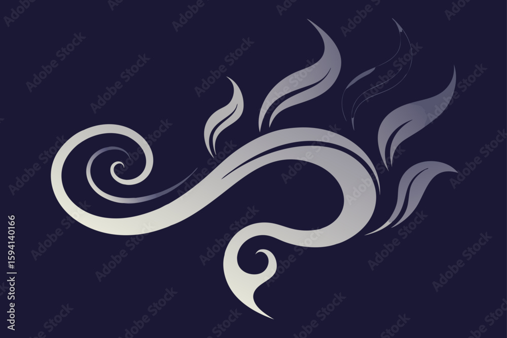 Swirling Organic Smoke Patterns Shaped Like Vines