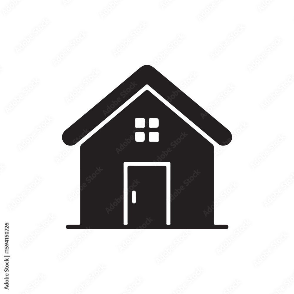house icon on white background. Simple house silhouette isolated on white background house icon on white background. Simple house silhouette isolated on white background