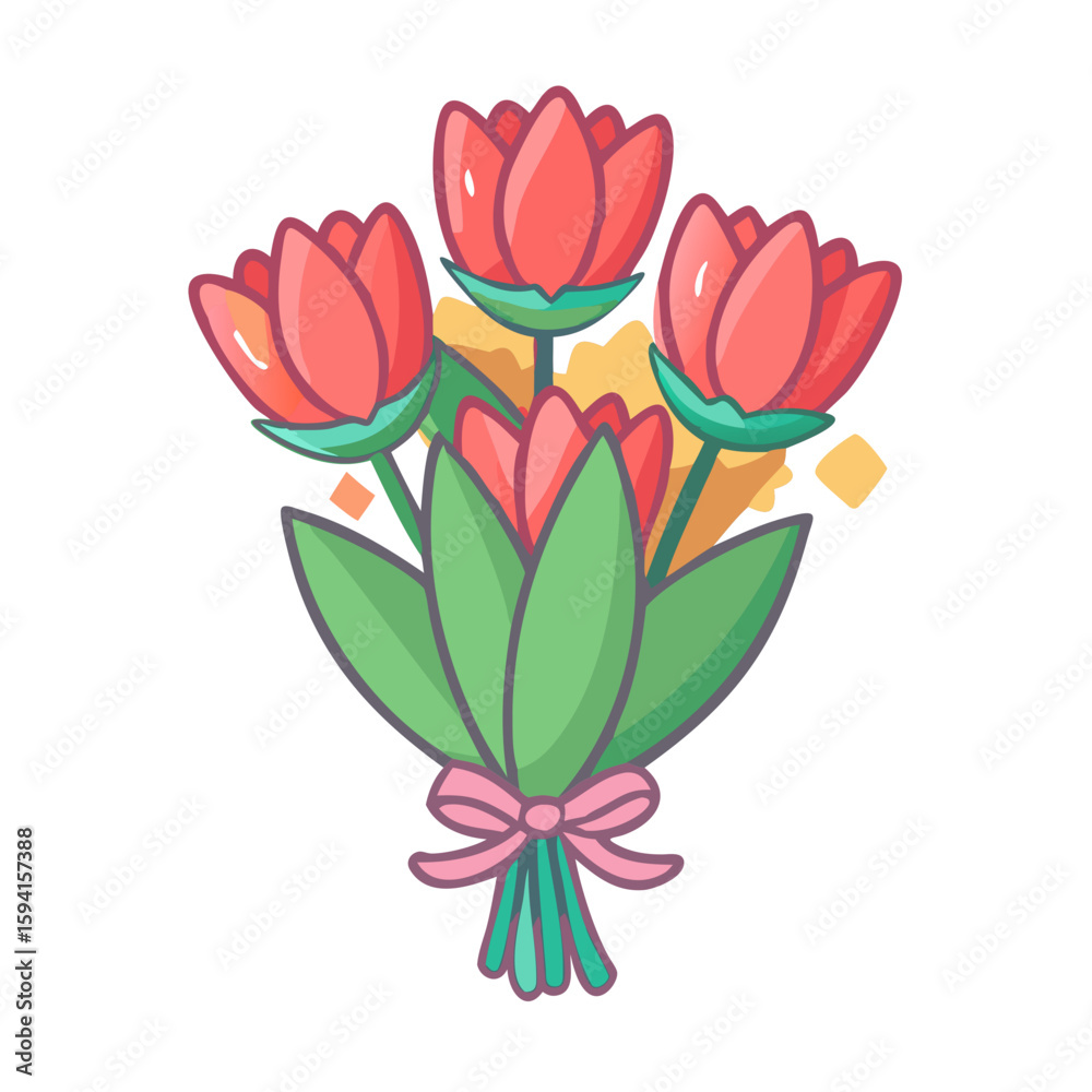 Fototapeta premium bouquet of pink tulips