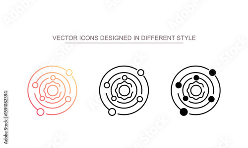 Solar System icon design with white background stock illustration