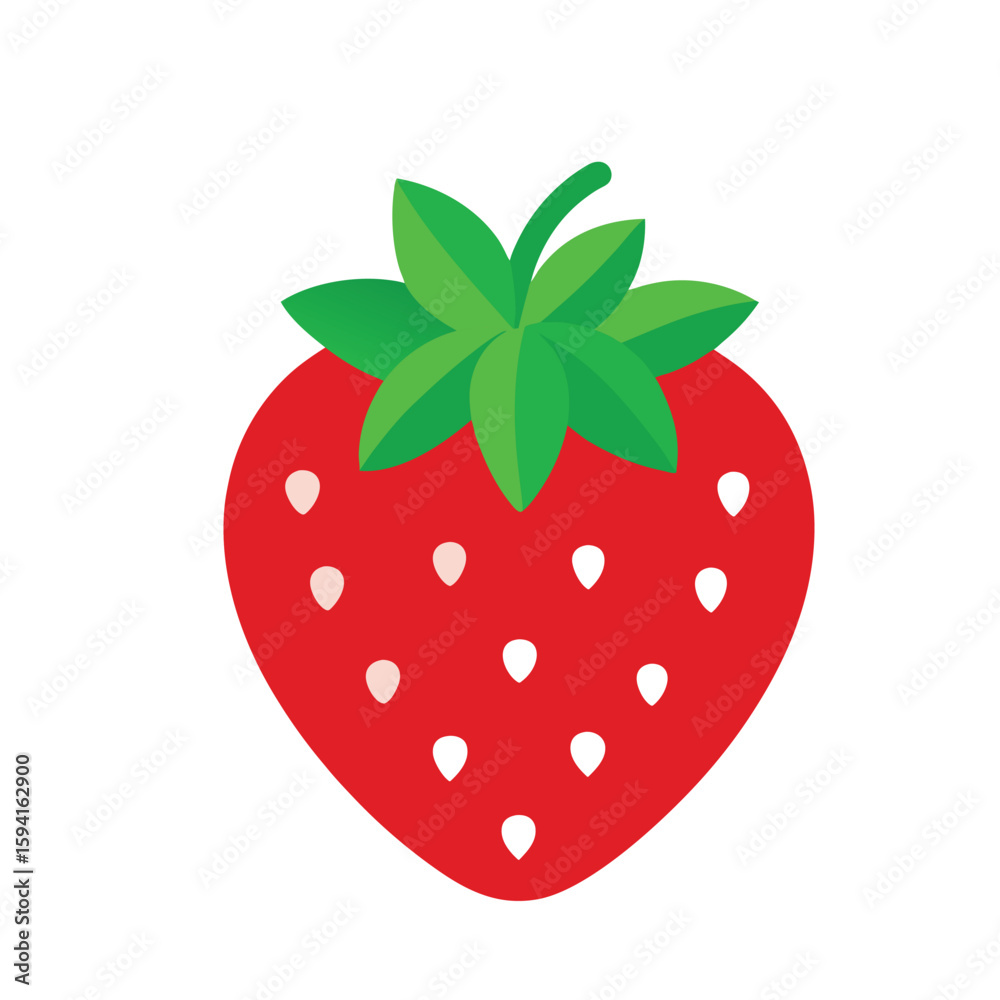 Obraz premium strawberry with white seeds, vector icon for exotic fruit, culinary design, and botanical illustration