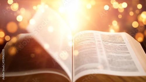 Open Book With Golden Light