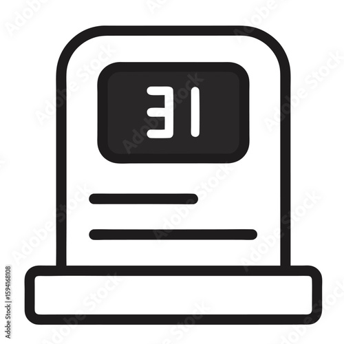 Step counter outline vector icon illustration on white background 