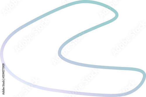 Futuristic Curved Line Icon Set – Electric Blue Gradient Stroke Outlines for Modern UI, Tech Branding, and Minimal Web Interfaces
