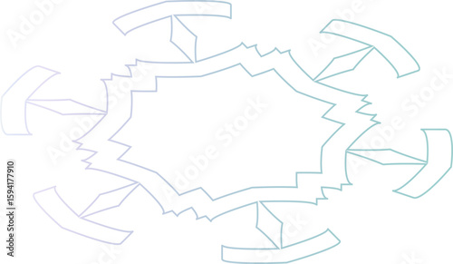 Futuristic Curved Line Icon Set – Electric Blue Gradient Stroke Outlines for Modern UI, Tech Branding, and Minimal Web Interfaces