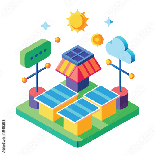 Ai powered solar farm optimizing sun tracking for maximum energy output